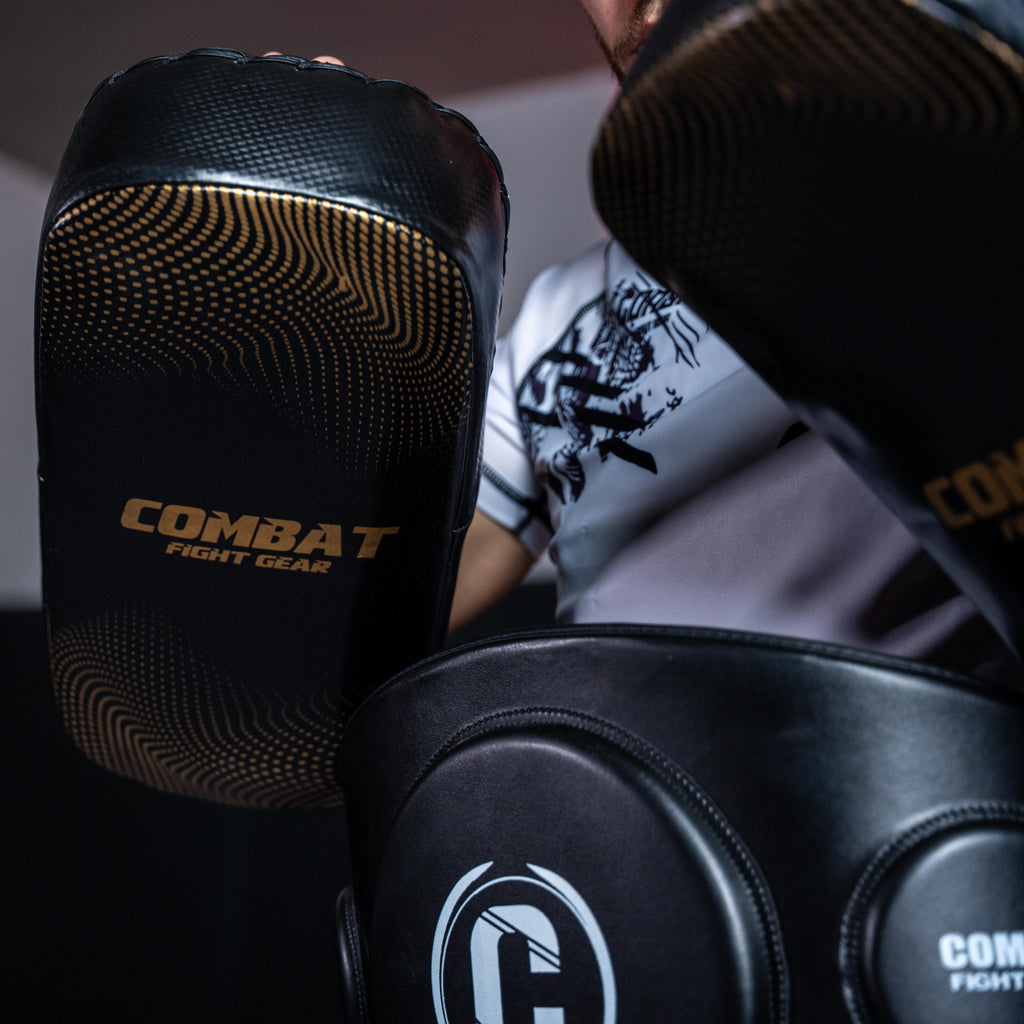 Combat Fight Gear Elite MUY Thai Focus Pad Carbon- Black /Gold